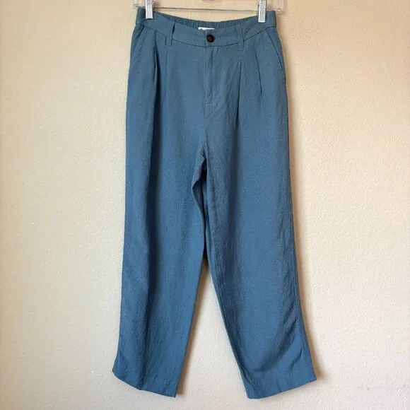 Madewell The Linen-Blend Tailored Tapered Pant in Ocean - Picture 11 of 11